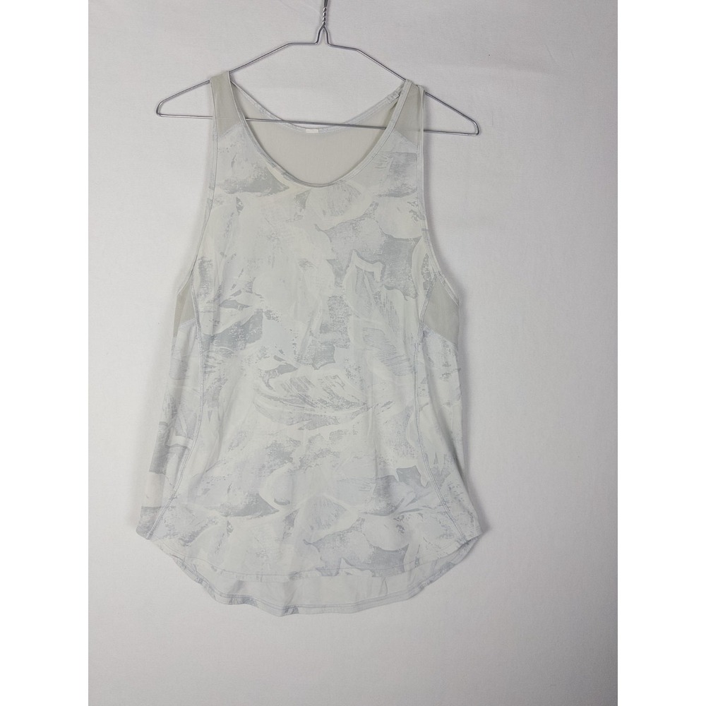 Lululemon Tank Womens 2-4 Floral Sleeveless Mesh Athleisure Workout Pullover Log